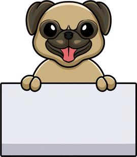 哈巴狗举空白板