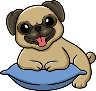 趴着的可爱哈巴狗