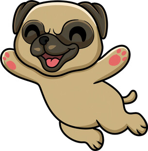 跳跃的可爱哈巴狗