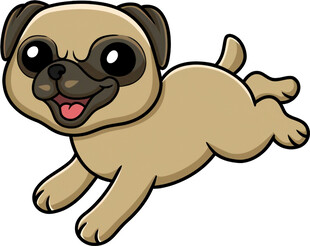 奔跑的可爱哈巴狗