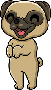 可爱哈巴狗卡通形象