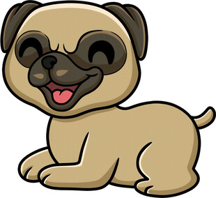 可爱哈巴狗卡通形象