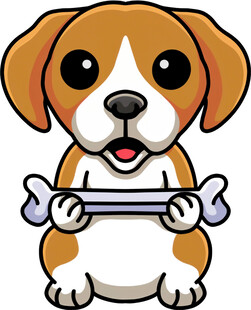 可爱小狗抱骨头