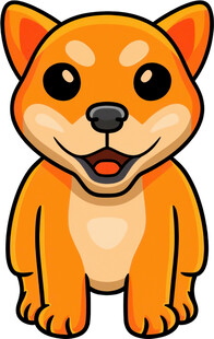 可爱橙色小狗卡通形象