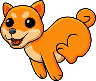 跳跃的可爱柴犬