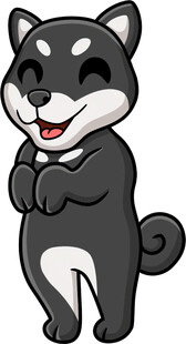 可爱站立哈士奇卡通形象