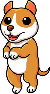 可爱站立小狗卡通形象