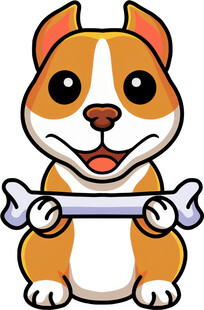 可爱小狗叼着骨头