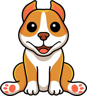 可爱坐姿小狗插画