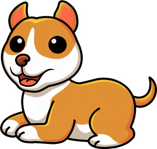 可爱趴着的卡通小狗