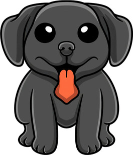 可爱黑小狗吐舌卖萌