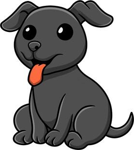 可爱小黑狗吐舌卖萌