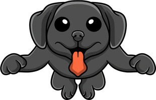 可爱黑小狗吐舌卖萌