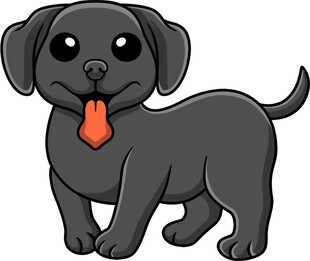 可爱小黑狗吐舌卖萌