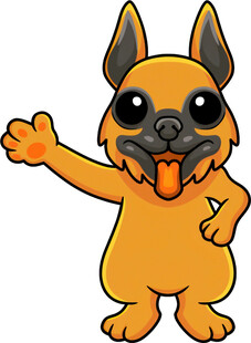 可爱卡通小狗热情打招呼