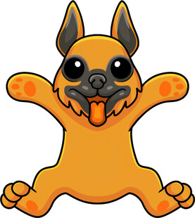 可爱橙色小狗开心伸爪