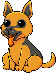 可爱卡通德国牧羊犬形象