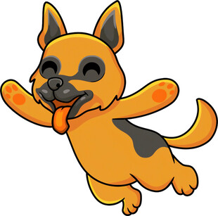 跳跃的可爱小狗