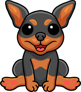 可爱坐地小狗狗插画