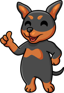 可爱小狗挥手打招呼