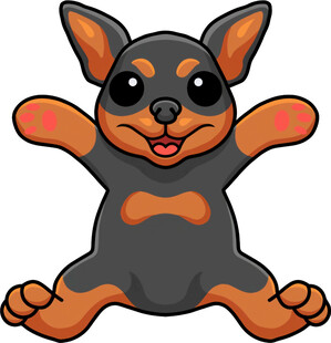 可爱卡通小狗张开双臂