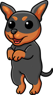 可爱卡通小狗站立形象