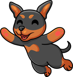 跳跃的欢乐小狗