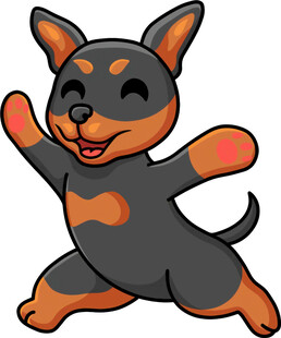 欢快跳跃的卡通小狗