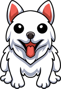 可爱白狗吐舌卡通形象