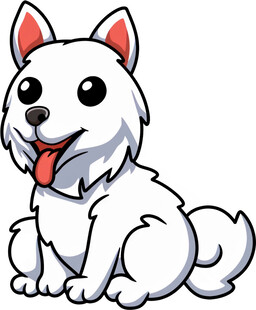 可爱白狗卡通形象