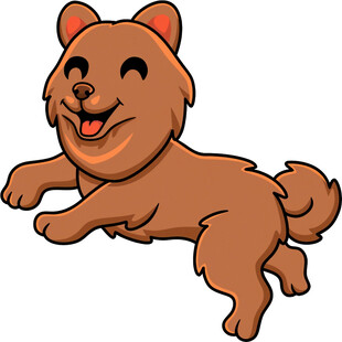 跳跃的棕色小狗