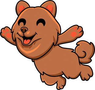 跳跃的快乐小狗