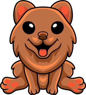 可爱棕色小狗开心坐着