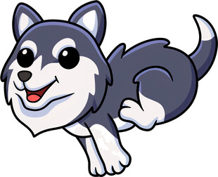 奔跑的可爱哈士奇