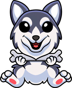 可爱哈士奇卡通形象