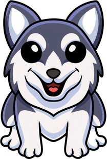 可爱卡通哈士奇小狗