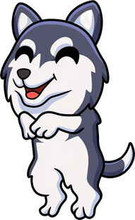 可爱站立哈士奇卡通形象