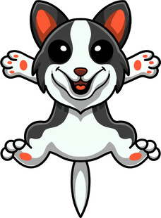 跳跃的卡通小狗