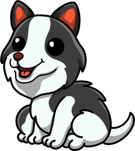 可爱黑白小狗卡通形象