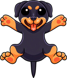 可爱罗威纳犬卡通形象