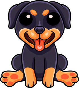 可爱黑棕小狗开心吐舌