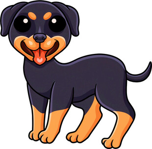 可爱罗威纳小狗卡通形象