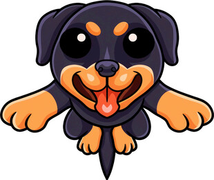 可爱卡通罗威纳犬形象