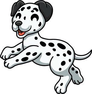 跳跃的斑点小狗