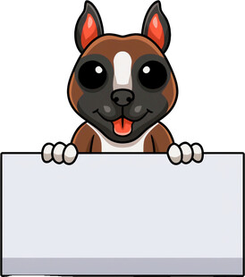 可爱小狗举空白广告牌