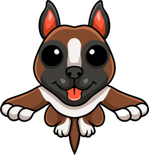 可爱跳跃的卡通小狗