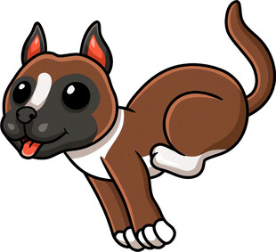 跳跃的可爱卡通小狗