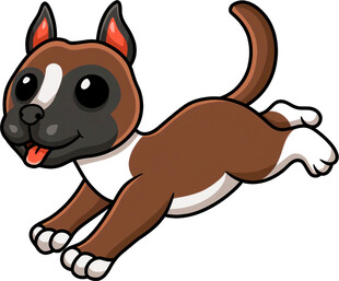 奔跑的可爱卡通小狗