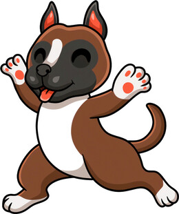 跳跃的可爱斗牛犬