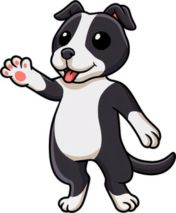 可爱小狗挥手打招呼